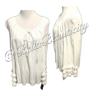 International Concepts Fringe Blouse XL New NWT